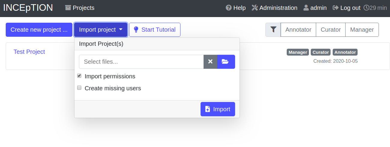 getting started import project