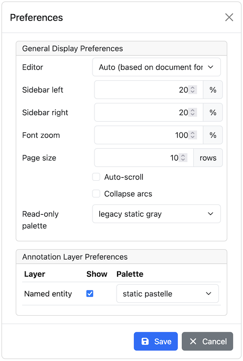 annotation settings