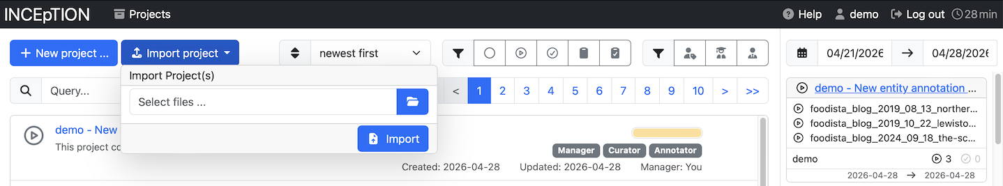 getting started import project
